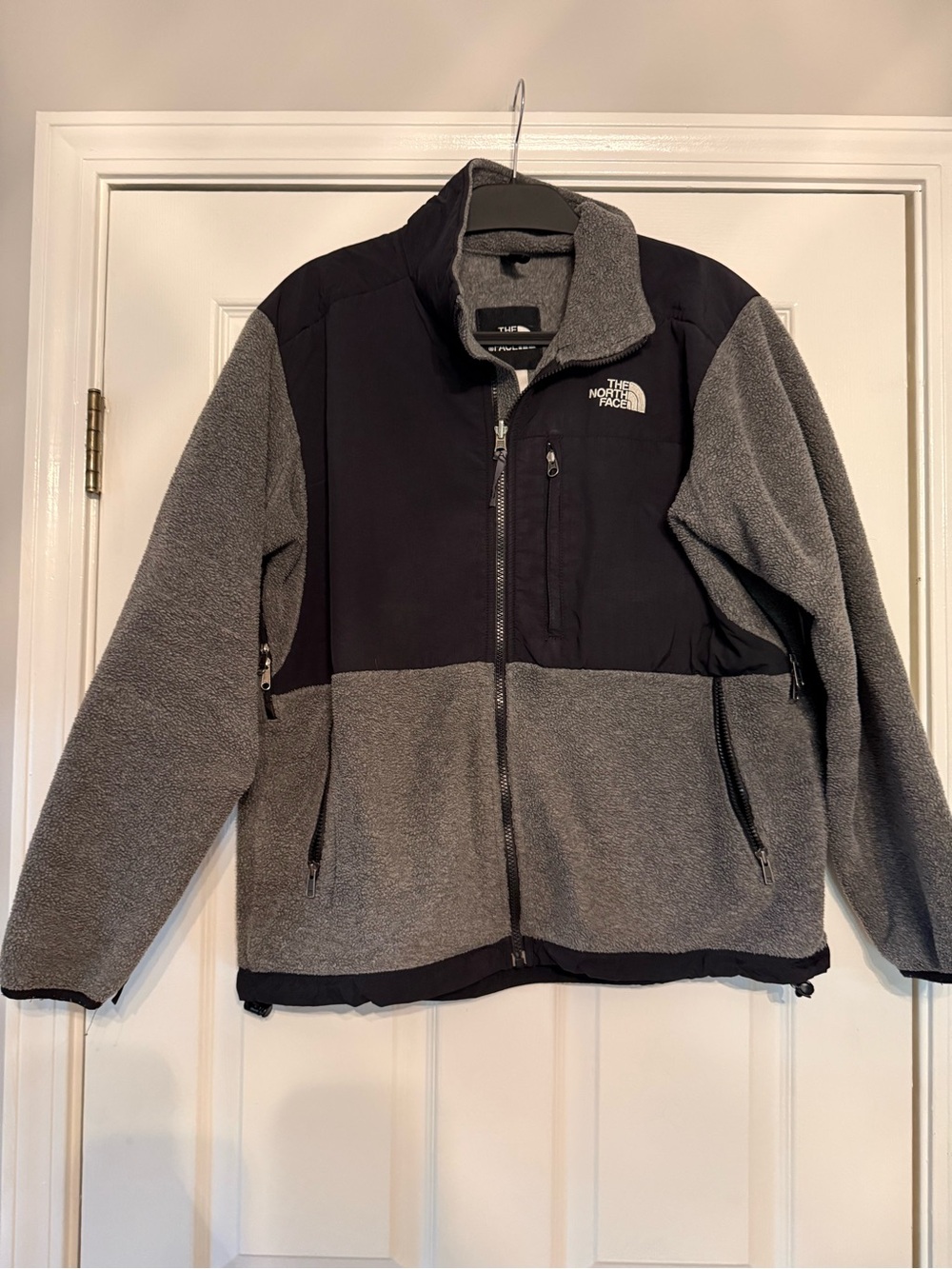 The North Face Gray and Black Performance Fleece Jacket with Chest Pocket